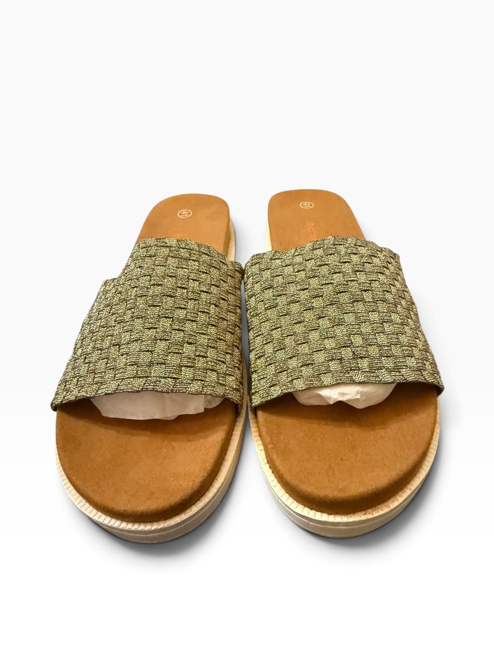 Bernie Mev Capri Bronze Woven Slide Sandals EU 41 US 10 NIB